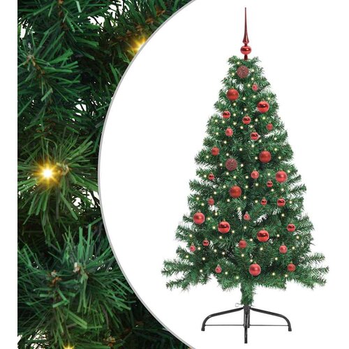 vidaXL Umjetna preddekorirana božićna jelka Zelena 150 cm PVC, (5000072703) Cene