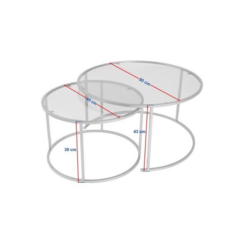Hanah home Klub sto-set Aurum, 80x80x43cm, 2 komada, Zlatne boje Slike