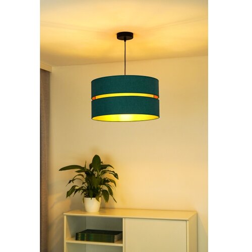  Duolla - Luster na sajli DUO 1xE27/15W/230V prečnik 40 cm tirkizna/zlatna Slike