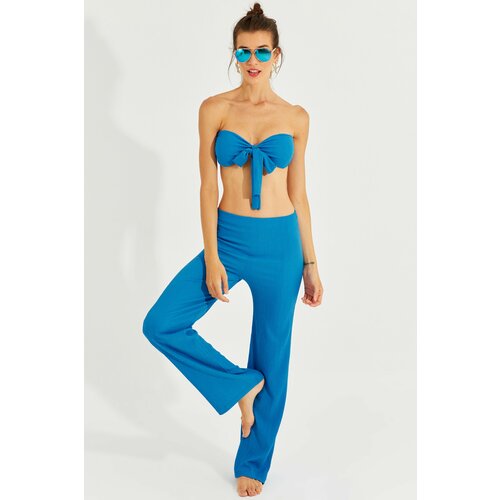 Cool & Sexy Women's Blue Bustier Pants Suit Slike