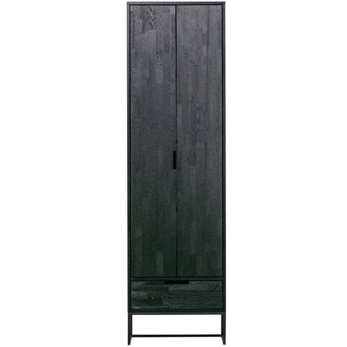 WOOOD Črna garderobna omara iz masivnega jesena 60x210 cm Silas – Cene