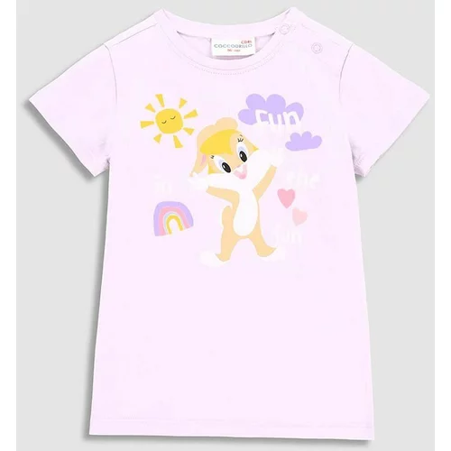Coccodrillo Otroška kratka majica x Looney Tunes vijolična barva