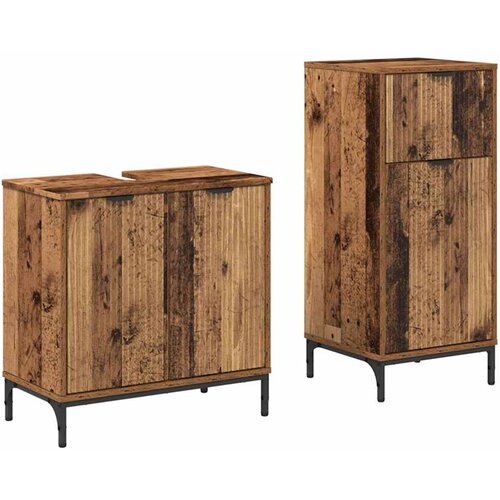vidaXL Komplet pohištva za kopalnico 2 pcs Star les 39.5 x 36 x 88 cm, (5000064330) Cene