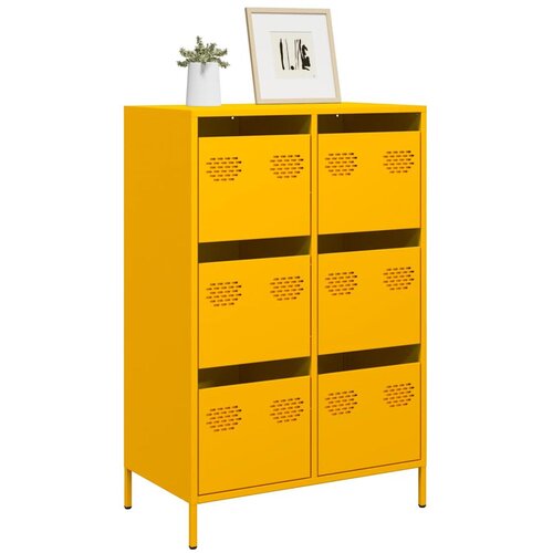 vidaXL Visoka komoda boja senfa 68x39x101,5 cm od čelika Cijene