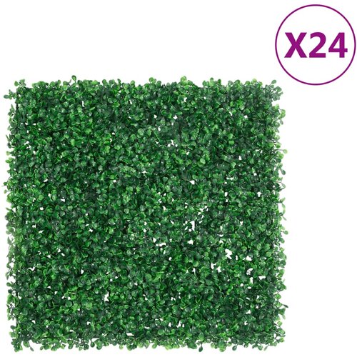 vidaXL ograja iz umetnega grmovja 24 kosov zelena 50x50 cm Cene