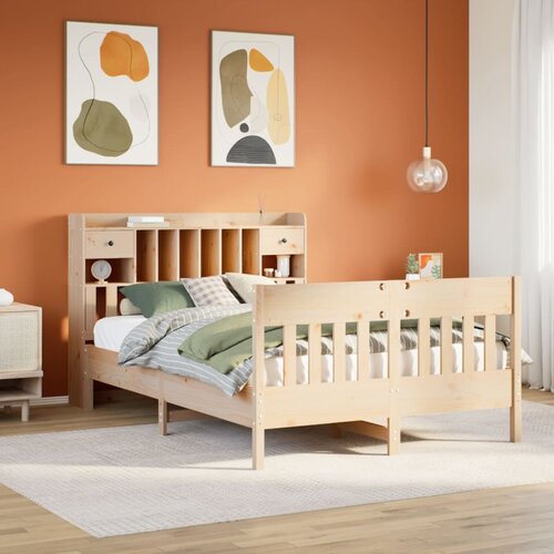 vidaXL Posteljni okvir brez vzmetnice 150x200 cm trdna borovina Cene