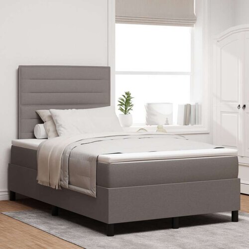  Postelja s &amp;scaron;krbino z vzmetnico Taupe 120x200 cm tkanina, (22083486) Slike