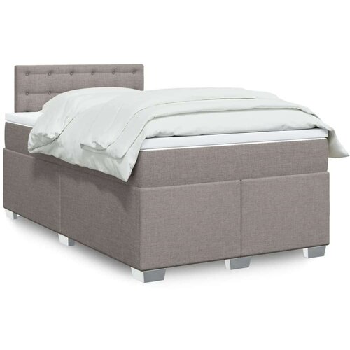 vidaXL Box spring postelja z vzmetnico taupe 120x200 cm blago Cene