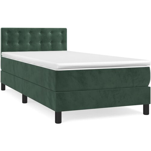 Maison Chic Box spring postelja - Vzmetna postelja z vzmetnico temno zelena 90x200 cm žamet SL13215, (21906797) Slike