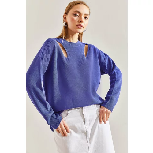 Bianco Lucci Women's Shoulder Detailed Knitwear Sweater