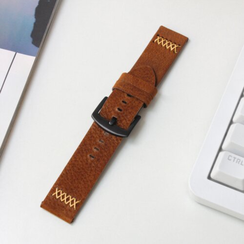  narukvica thread kozna za smart watch 22mm braon Cene