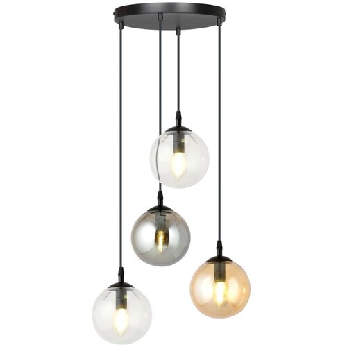  Visilica na sajli COSMO 4xE14/10W/230V prečnik 40 cm crna/siva/bež/prozirna Cene