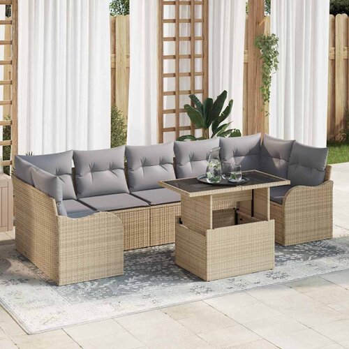  Sjedeća garnitura za vrt 8 kom. poliratan 319 x 154 x 85 cm Slike