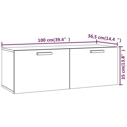VidaXL Zidni ormarić Sonoma hrast 100 x 36 5 x 35 cm konstruirano drvo - sonoma hrast 1 1 Slike