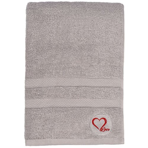 Foutastic Sivi pamučan ručnik od frotira 70x140 cm Love &amp;ndash; Slike