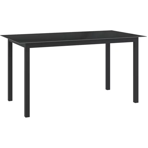  Vrtni stol crni 150 x 90 x 74 cm od aluminija i stakla