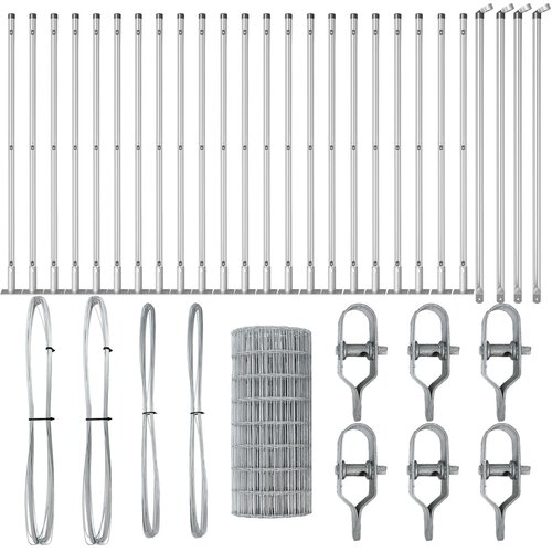 VidaXL Euro Ograda s 13 flanged stupovima 0.6x50 m Pocinčani čelik Slike