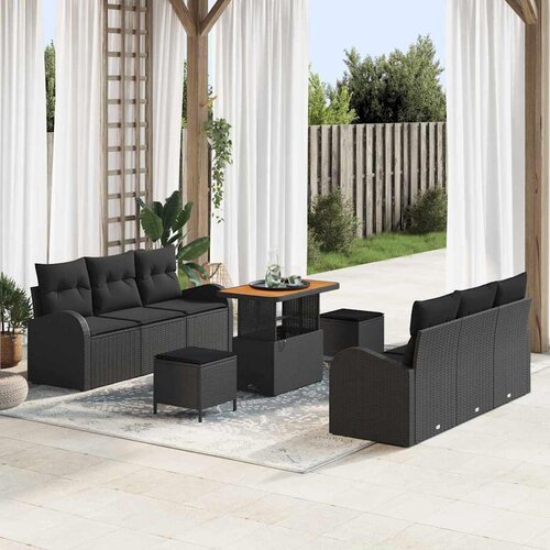  Sjedeća garnitura za vrt 9 kom. poliratan 179 x 62 x 85 cm Slike
