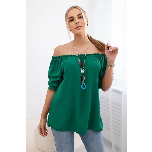 Kesi Spanish blouse with decorative sleeves green Slike