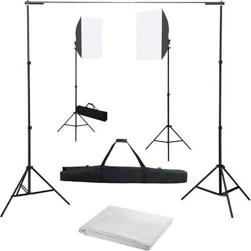  Komplet fotografske opreme sa svjetlima softbox i pozadinom Bijela 300 x 300 cm Slike