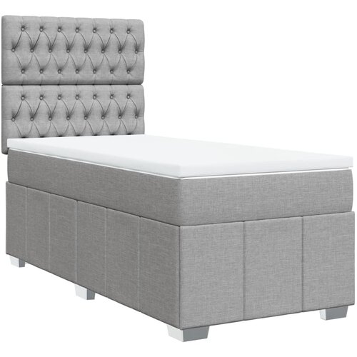 Maison Chic Box spring postelja - Vzmetna postelja z vzmetnico svetlo siva 90x190 cm blago SL5444, (21905275) Cene
