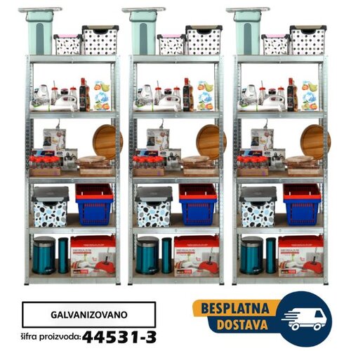 Komplet od tri police 180x90x40cm, 5x175kg galva Slike