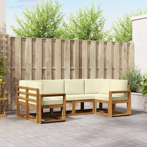  Set vanjskih sofa 6 kom. Prirodna i krem Smeđa 245 x 132,5 x 73 cm Slike