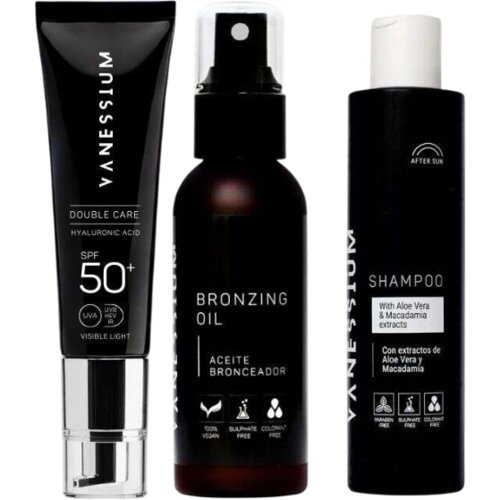 Vanessium Set &amp;Scaron;ampon za posle sunčanja 200ml, Bronzing oil - ulje za sunčanje 100ml, Krema za lice Hyaluron-om 50ml Slike