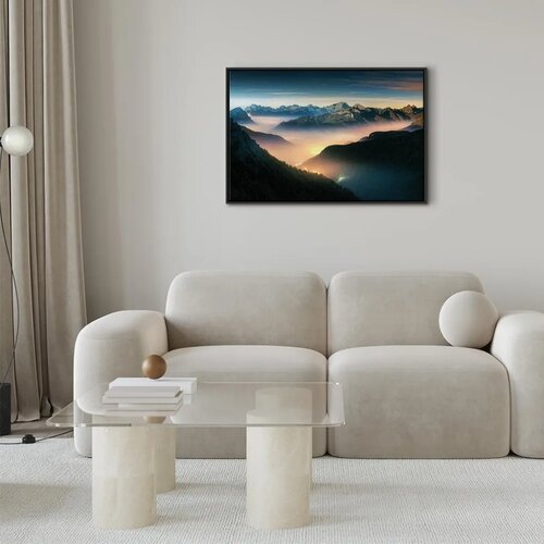  Slika - Mountain Breath (1 Part) Wide - Second Variant 90x60 U crnom drvenom okviru Slike