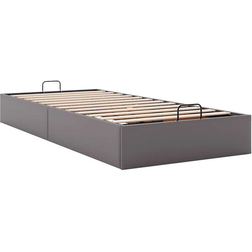 VidaXL Otomanski okvir kreveta bez madraca sivi 90x190 cm umjetne kože Slike