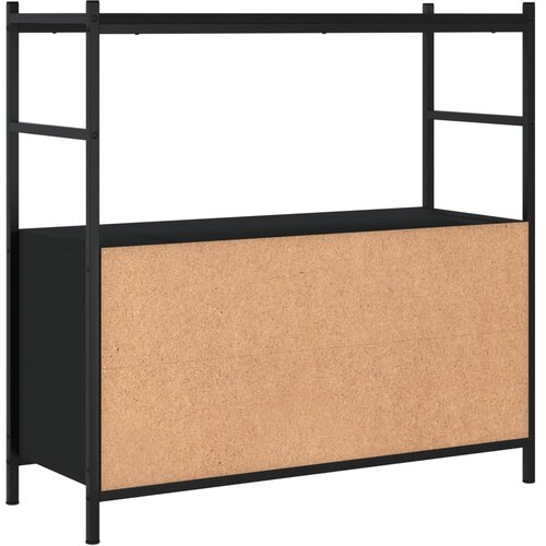  Regal za knjige crni 80x30x78,5 cm konstruirano drvo i željezo Slike
