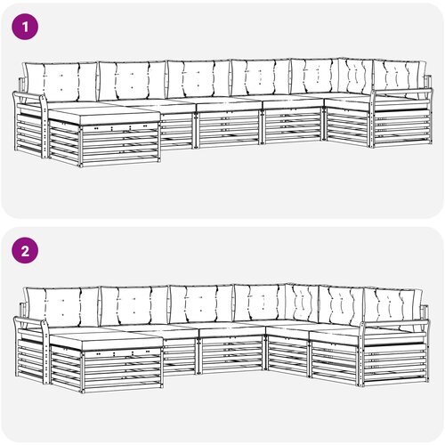  Set vanjskih sofa 7 kom. Bijela i antracit Smeđa 408 x 170,5 x 73 cm Slike