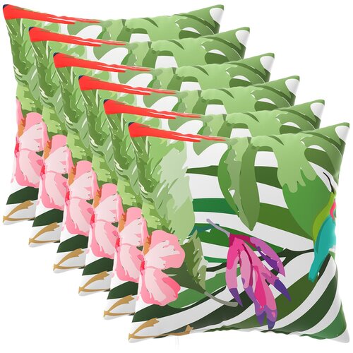  Presvlaka za jastuk 6 pcs HEERLEN Crna 40 x 40 cm Poliester Cene