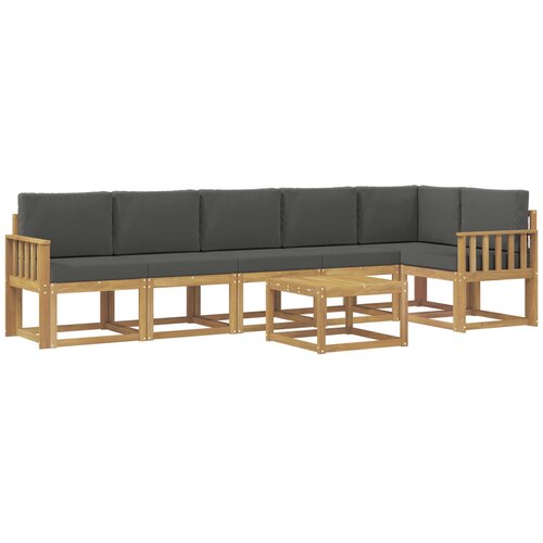 vidaXL Zunanja garnitura za sedenje 7 pcs Bela in antracit Poliester, (5000281303) Cene