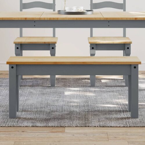 vidaXL Blagovaonska klupa Panama sivi 105x30x45 cm od masivne borovine Cijene