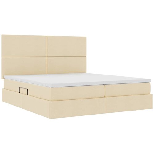  Krevet s od storage s uzglavljem Krema 180 x 200 cm Lažna koža Slike