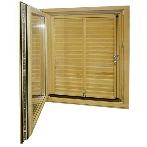 Drveni prozor s pomičnom griljom, bez kvake (Š x V: 60 x 60 cm, DIN lijevo, Natur)