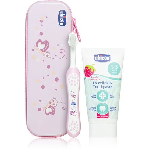 Chicco Always Smiling 12m+ set njege za zube za djecu Pink 1 kom Cijene