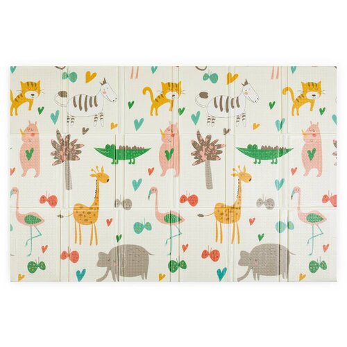Petite&amp;amp;Mars Dvostrana podloga za igru Campy, Animals&amp;amp;Hexagon 130x200 cm Slike