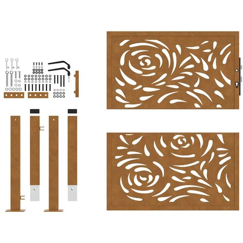  Vrtna vrata 100x100 cm Otporni čelik Dizajn plamena Slike