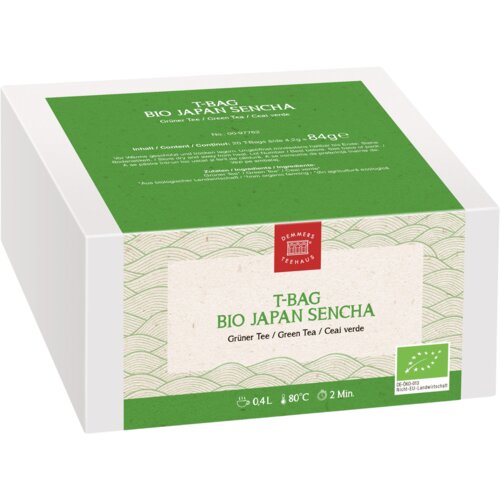 Demmers Teehaus BIO zeleni čaj v vrečkah &amp;quot;Japan Sencha&amp;quot; - 20 čajnih vrečk Slike