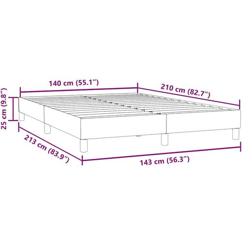 VidaXL Okvir kreveta bez madraca tamnosiva 140x210 cm bar&amp;scaron;un Slike