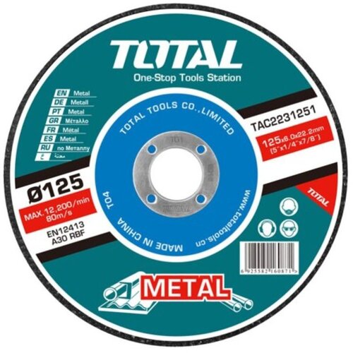 Total brusna ploča za metal 125x6x22,2mm TAC2231251 Cene