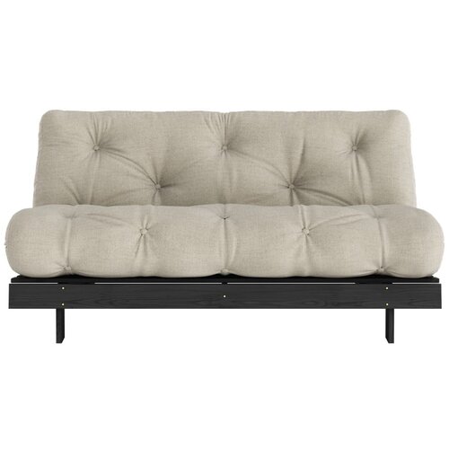 Karup Design Sivo-bež lanena raztegljiva sedežna garnitura 160 cm Roots Black Night &amp;ndash; Slike