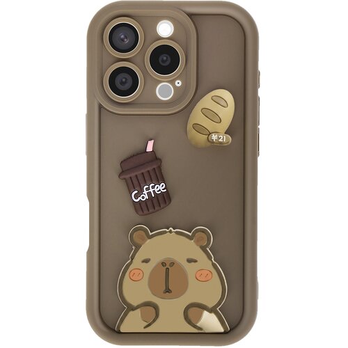 AVIZAR Ovitak za iPhone 16 Pro s 3D motivi Capybara, Rjava, (5000274908) Cene