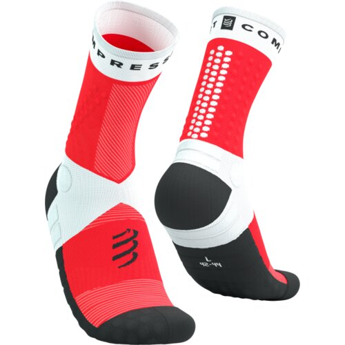 Čarape Compressport Ultra Trail Socks V2.0 White/Fluo Red - T3 Cijene
