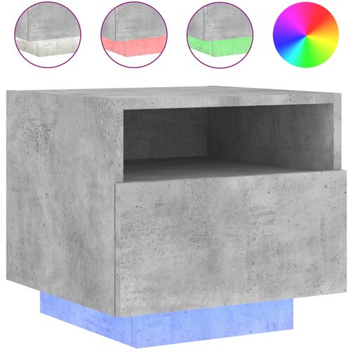Maison Chic Nočna omarica - Nočna miza z LED lučkami betonsko siva 40x39x37 cm, (21690317) Cene