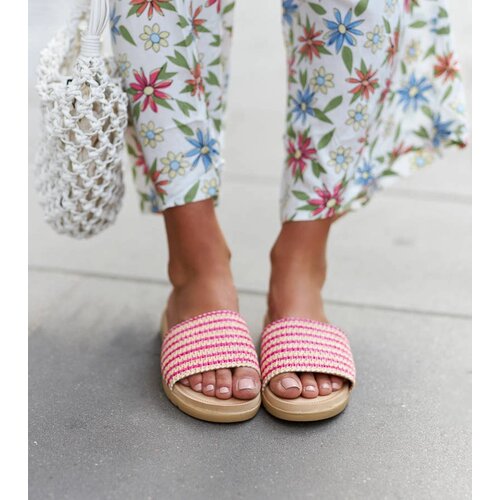 Gemre Pink woven Capovalle slides Slike