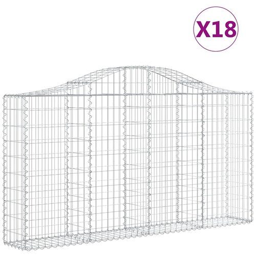  Lučne gabionske ko&amp;scaron;are 18kom 200x30x100/120cm pocinčano željezo Slike