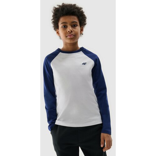 4f long sleeve t-shirt for boys - navy blue Slike